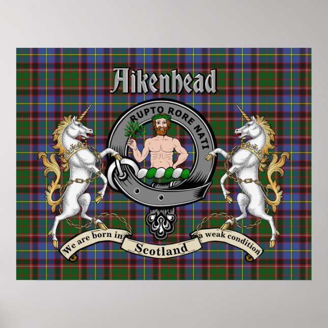 Aikenhead Clan Badge  Poster (Front)