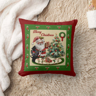 Aikenhead  Scottie & Santa  Throw Pillow