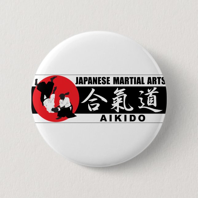 Aikido 2 inch round button (Front)