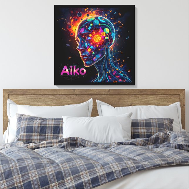 AiKo Grunge Graphic #4 Canvas Print (Insitu(Bedroom))