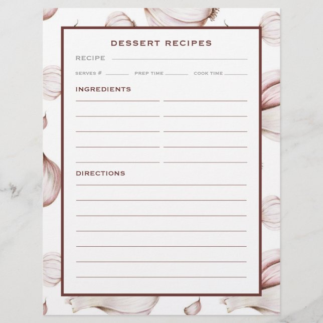 Ail | Blanc simple | Page Dessert Recette (Devant)