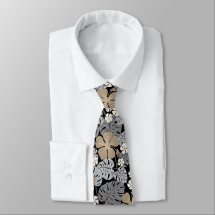 Ailani Hawaiian Hibiscus Tropical - Neutrals Tie