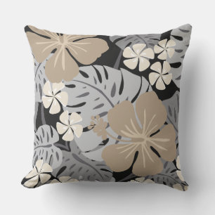 Ailani Hawaiian Hibiscus Tropical - Reversible Outdoor Pillow