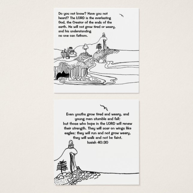 Ailes comme aigle carte pour notes chrétien (Devant & derrière)