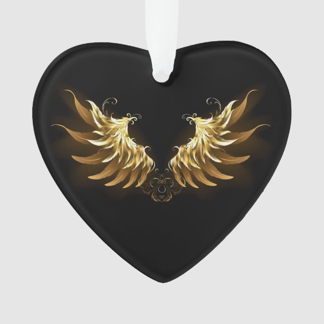 Ailes d'Ange d'or sur arrière - plan noir (devant)