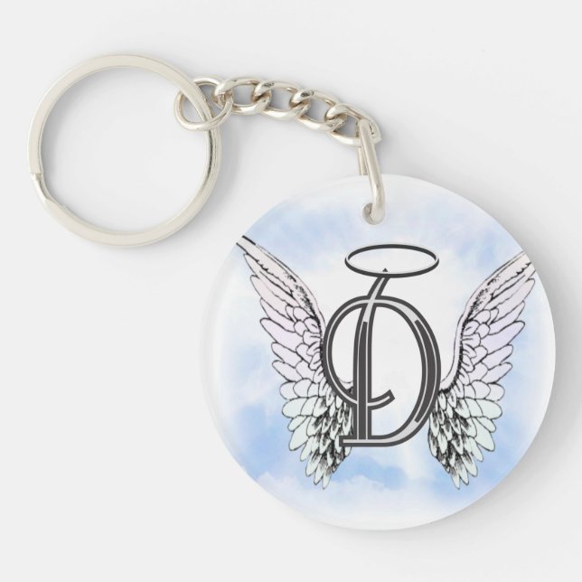 Ailes d'ange et lettre D de monogramme de halo (Devant)