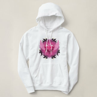 Ailes de coeur rose doux Sweat - shirt à capuche �