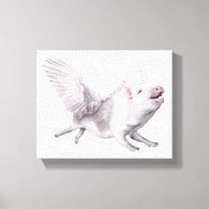 Ailes de toile d'art de porc de vol vraies quand