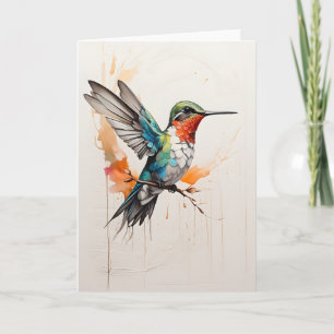 Ailes d'oiseau-mouche déployées Splash Art Carte v
