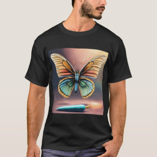 "Ailes Ethérées : T-shirt design papillon vibrant"