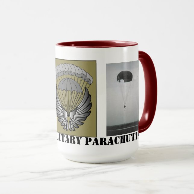 Ailes parachutistes militaires civiles 15oz Mug (Devant droit)