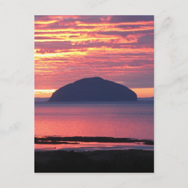 Ailsa Craig Sunset Postcard (Front)