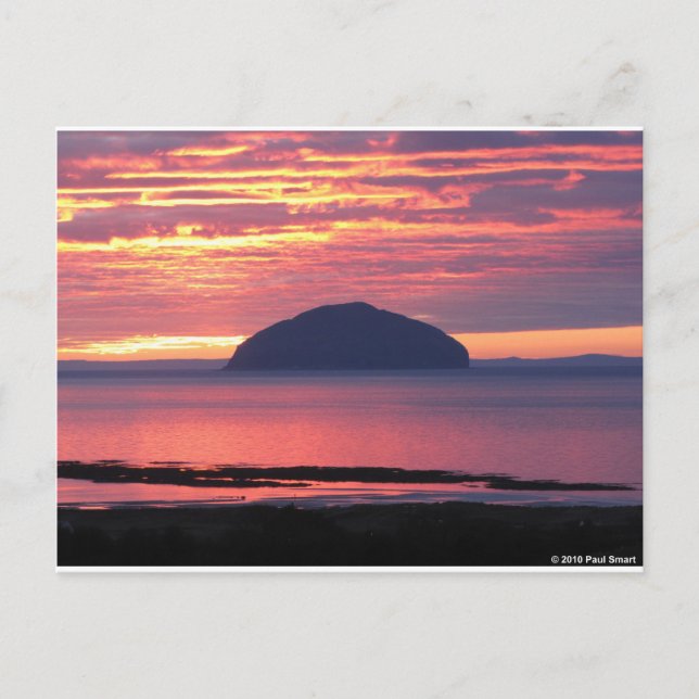 Ailsa Craig Sunset Postcard (Front)
