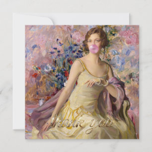 Ailsa Villard Flowers Pink Bubble gum Thank You Card