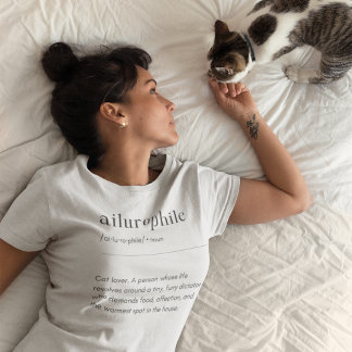 Ailurophile Definition - Cat Lover T-Shirt