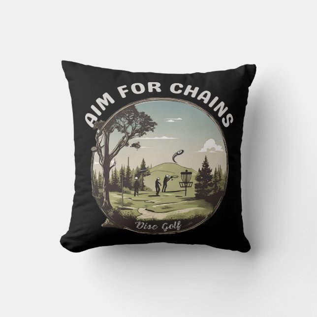 Aim For Chains Throw Pillow (Front)