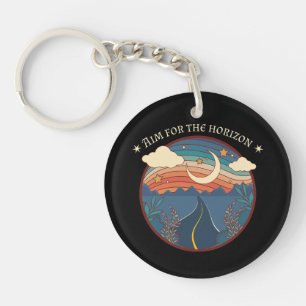 Aim for the horizon travel nature roadtrip keychain