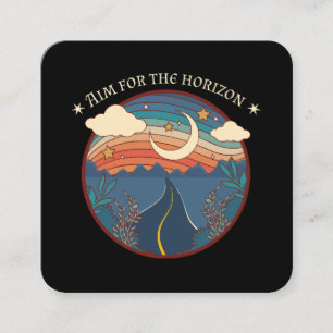 Aim for the horizon travel nature roadtrip square business card