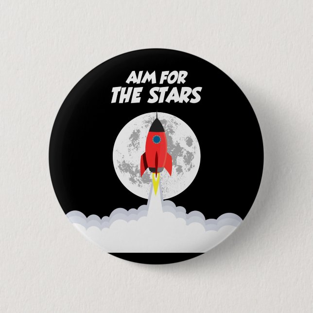 Aim for the stars 2 inch round button (Front)