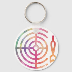 Aim Here Darts Players Bullseye Target Shooting Cl Keychain