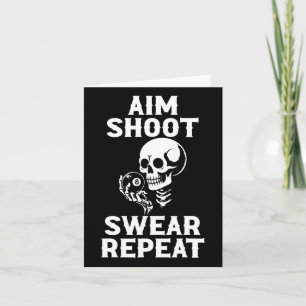 Aim Shoot Swear Repeat 8 Ball Billiard Pool Player Card