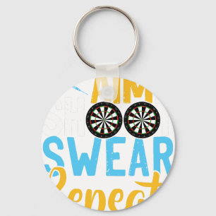 Aim Shoot Swear Repeat Darts T-Shirt Retro Vintage Keychain