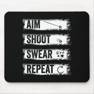 Aim Shoot Swear Repeat Funny Billiards 8-ball Pool Mouse Pad