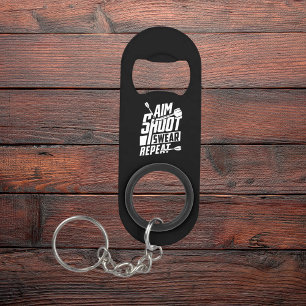 Aim Shoot Swear Repeat - Funny Dart Keychain Bottle Opener