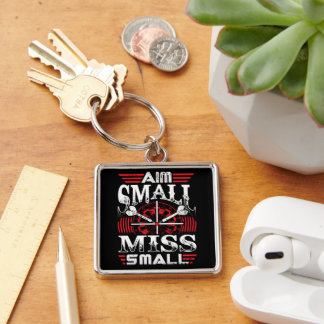 Aim Small Miss Small Premium Dart Keychain