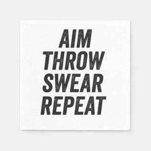 Aim Throw Swear Repeat Funny Cornhole Sport GIft  Napkin