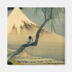 Aimant 富 士 と 年, 北 斎 Mont Fuji et Boy, Hokusai, Ukiyo-e 少