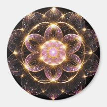 輝くピンクの華マグネット