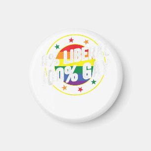 Aimant 0 Libéral 100 Gay LGBT Design pour les conservateu
