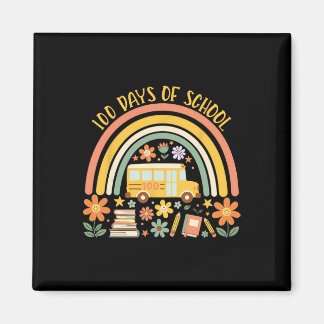 Aimant 100 Days Of School Rainbow Bus Teacher Student 100