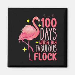 Aimant 100 Jours Avec Mon Fabulous Flock Flamant rose Sch