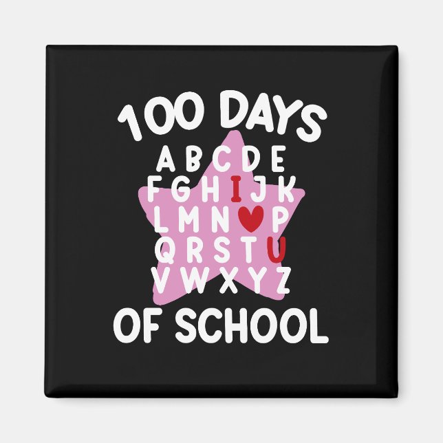 Aimant 100 Jours D'Alphabet Scolaire 100E Jour Enseignant (Devant)