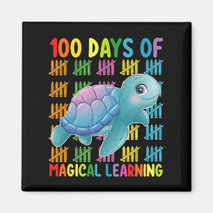 Aimant 100 Jours d'apprentissage magique École de tortue