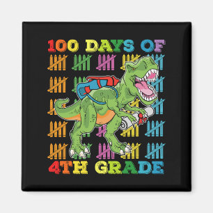 Aimant 100 jours de 4e année école de dinosaures T-Rex
