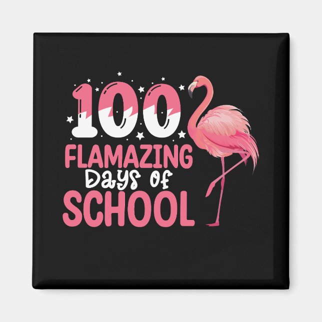 Aimant 100 Jours de flamazing de Flamant rose scolaire En (Devant)