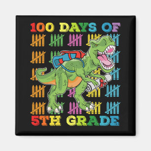 Aimant 100 jours de T Rex dinosaure de 5e année scolaire