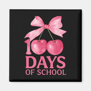 Aimant 100 jours d'école Coquette Mignon Nœud Cerise 100è