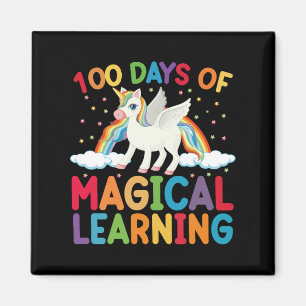 Aimant 100 jours d'école licorne magique pour filles 