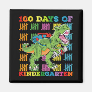 Aimant 100 jours d'école maternelle T Rex dinosaure école