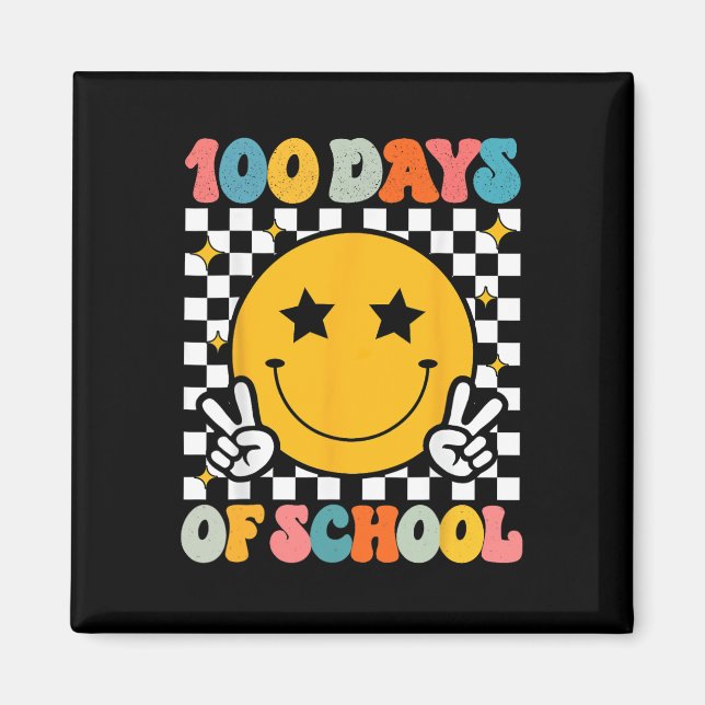 Aimant 100 Jours D'École Super Sourire Visage (Devant)