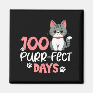 Aimant 100 jours parfaits pour l'amant de chat 100ème jou