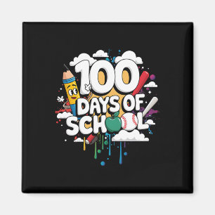 Aimant 100e jour drôle tenue enseignant &amp; élève 100 D