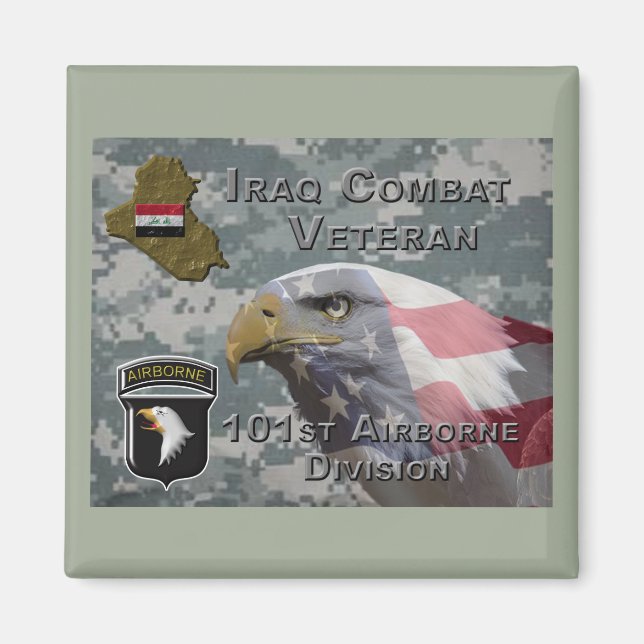 Aimant 101e Division aéroportée Irak Vétéran de combat (Devant)