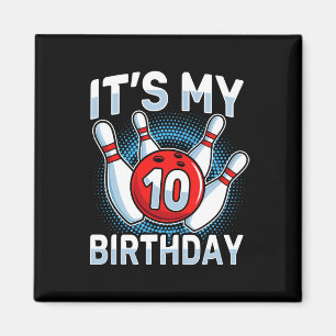 Aimant 10 Ans Bowling 10e Anniversaire Fête Garçons Fille