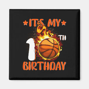 Aimant 10 ans C'est mon 10e anniversaire de basket-ball