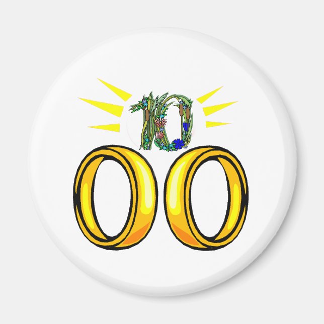 Aimant 10 ans mariages t (Devant)
